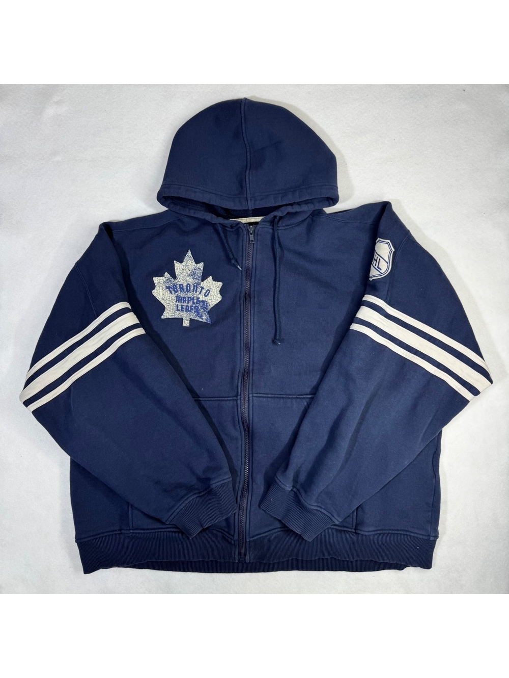 Vintage CCM Classics Toronto Maple Leafs Full Zip Hoodie NHL Men's XXL Navy